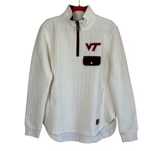 Pressbox NWT Sz L NCAA Virginia Tech Hokies Bubble Knit Quarter Zip Pullover